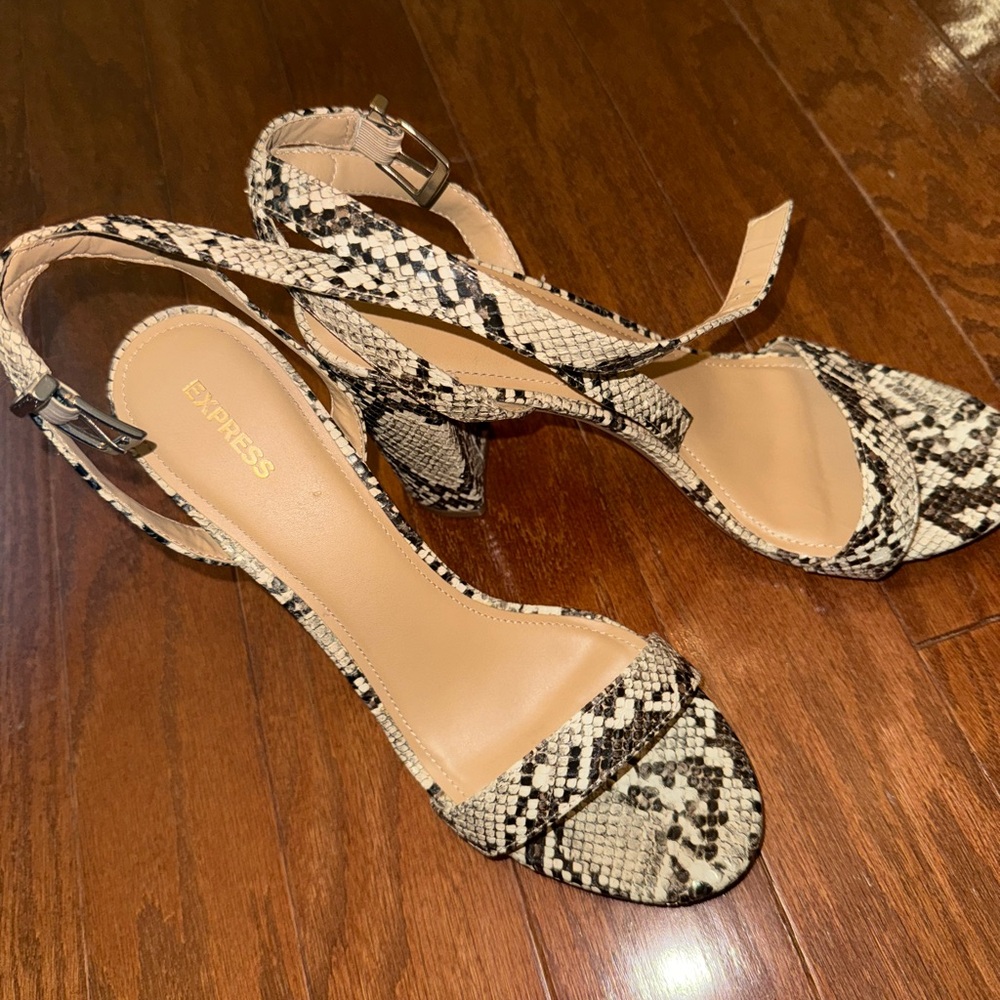 Express Snakeskin Heels